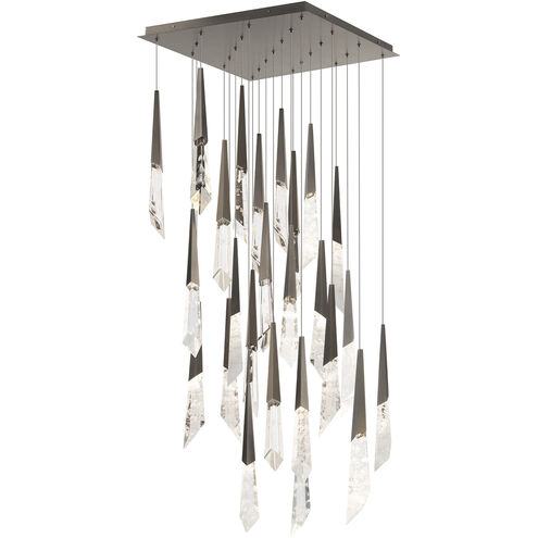 safavieh Solitude 25 Multi-Light Pendant (Square Canopy) in Antique Nickel with Optic Haze Quartz | Schonbek - BPD31425S-AN