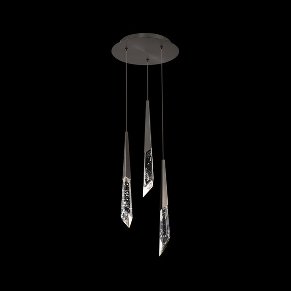 Safavieh Solitude 3 Multi-Light Pendant (Round Canopy) In Aged Brass With Optic Haze Quartz | Schonbek - BPD31403-AB