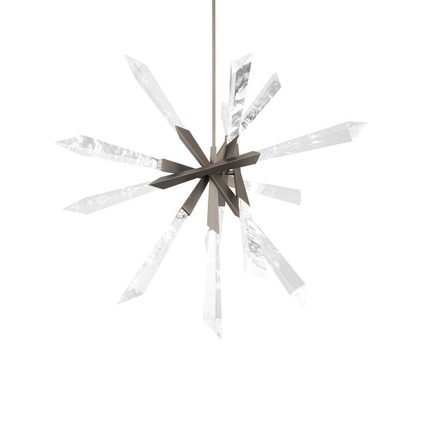 safavieh Solitude 36 inch LED Pendant in Antique Nickel with Optic Haze Quartz | Schonbek - BPD31236-AN