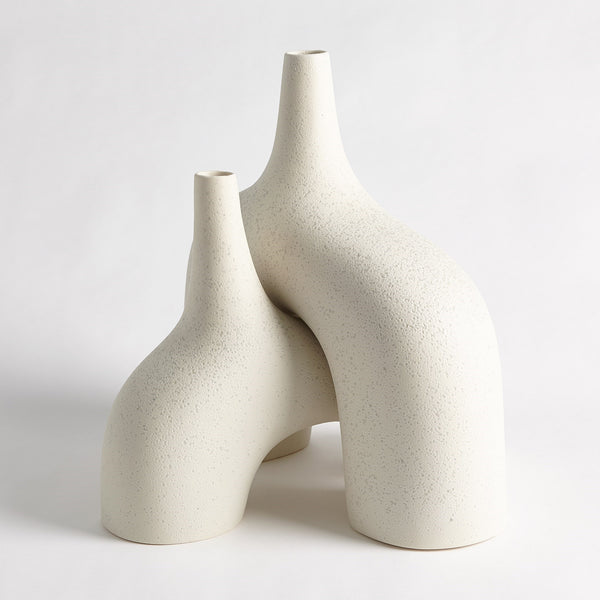 Safavieh Stretch Vase-Cream Stone-Sm | Global Views - 7.10444