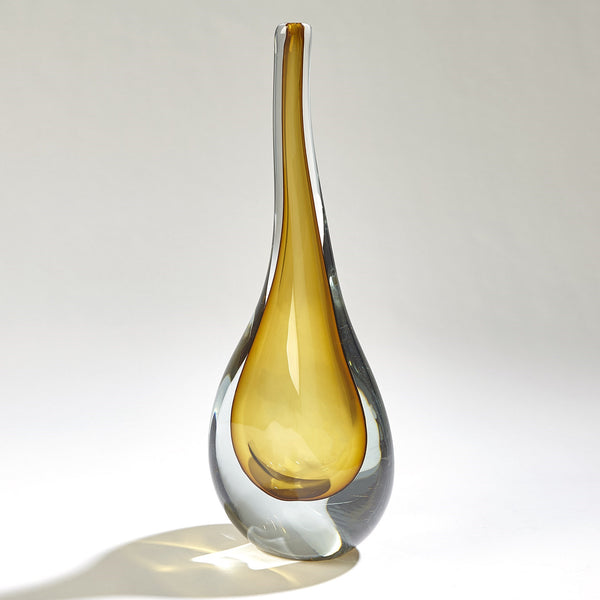 safavieh Stretched Neck Vase-Amber-Lg | Global Views - 7.80625