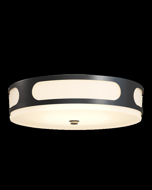 safavieh Swale Outdoor Flush Mount - Black | Currey & Co - 9900-0001