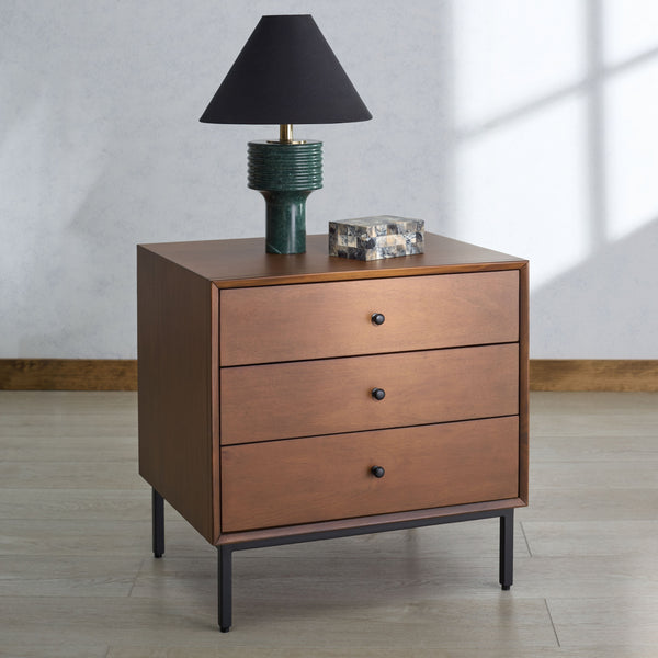 Safavieh Trever Wood 3 Drawer Nightstand | Safavieh Couture - SFV7723