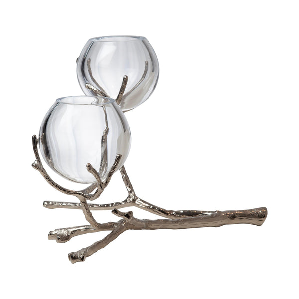 Safavieh Twig 2 Vase Holder-Nickel | Global Views - 9.92658