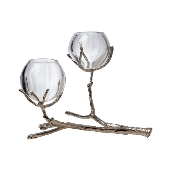 Safavieh Twig 2 Vase Holder-Nickel | Global Views - 9.92658