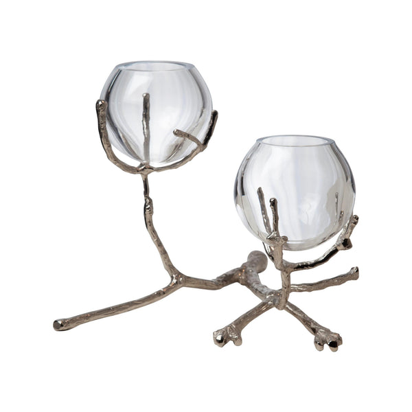 safavieh Twig 2 Vase Holder-Nickel | Global Views - 9.92658