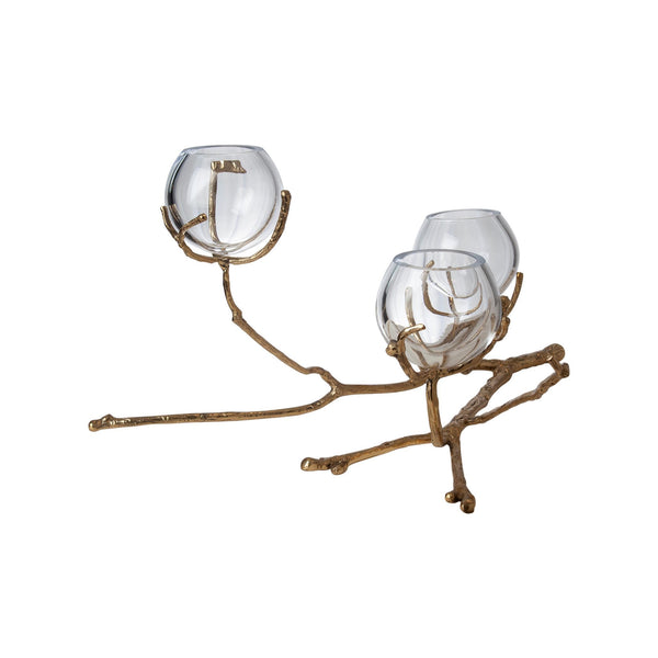 Safavieh Twig 3 Vase Holder-Brass | Global Views - 9.92654