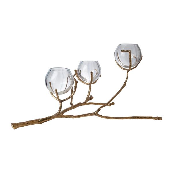 Safavieh Twig 3 Vase Holder-Brass | Global Views - 9.92654