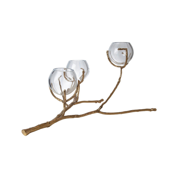 Safavieh Twig 3 Vase Holder-Brass | Global Views - 9.92654