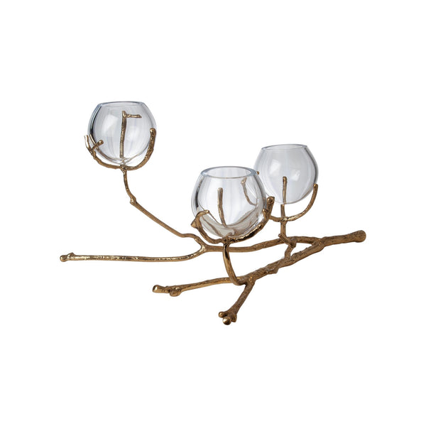 safavieh Twig 3 Vase Holder-Brass | Global Views - 9.92654