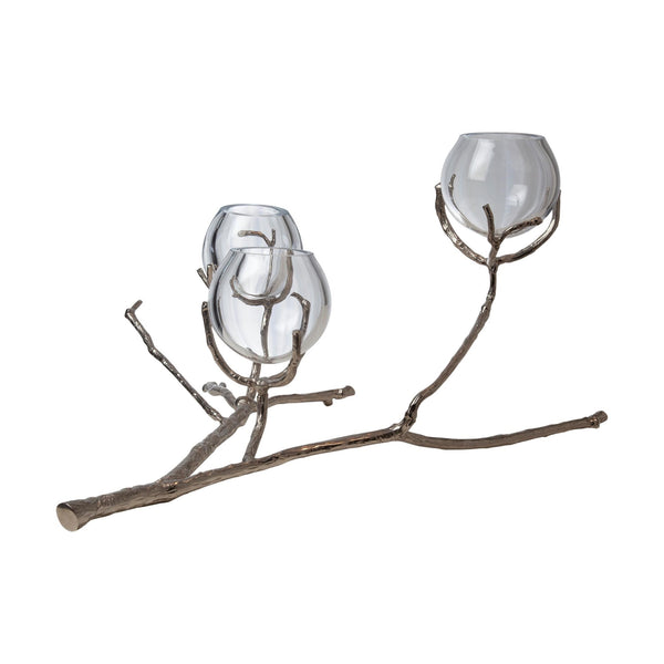 Safavieh Twig 3 Vase Holder-Nickel | Global Views - 9.92657