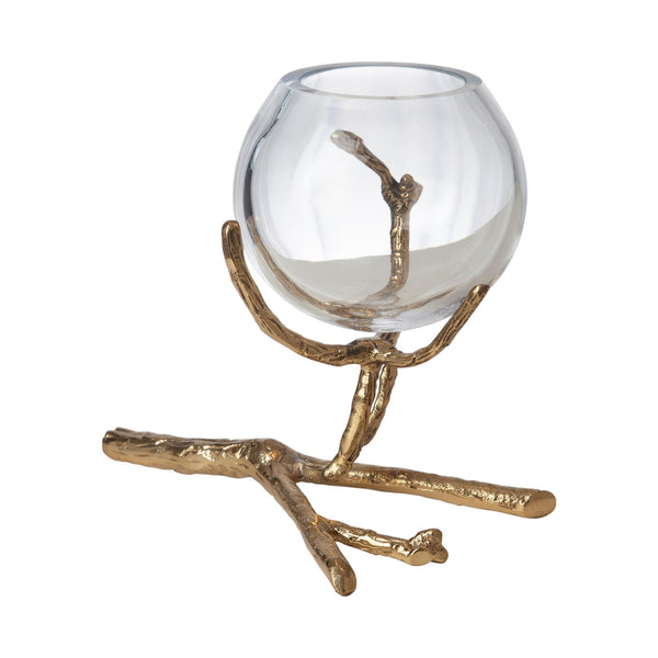 safavieh Twig Vase Holder-Brass | Global Views - 9.92656