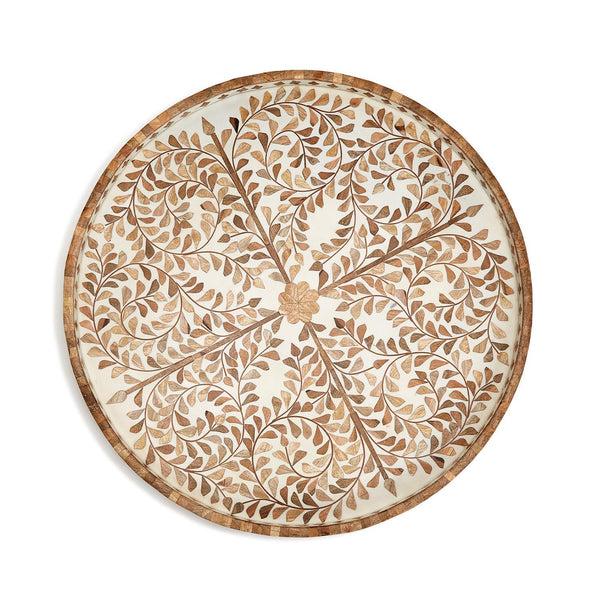 Safavieh Two's Company Jaipur Palace Natural Inlaid Decorative Round Serving Tray - MDF/Mango Wood/Resin