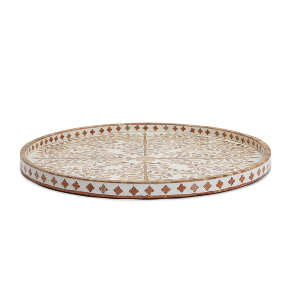Safavieh Two's Company Jaipur Palace Natural Inlaid Decorative Round Serving Tray - MDF/Mango Wood/Resin