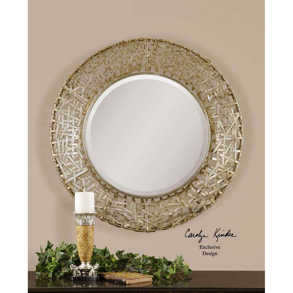 Safavieh Uttermost Alita Champagne Woven Metal Mirror