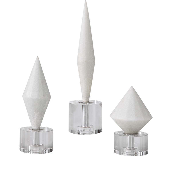 safavieh Uttermost Alize White Stone Sculptures S/3