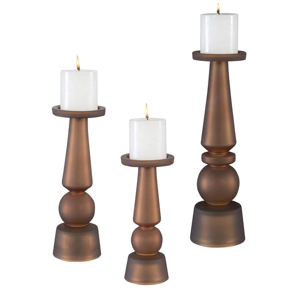 Safavieh Uttermost Cassiopeia Butter Rum Glass Candleholders (Set Of 3)