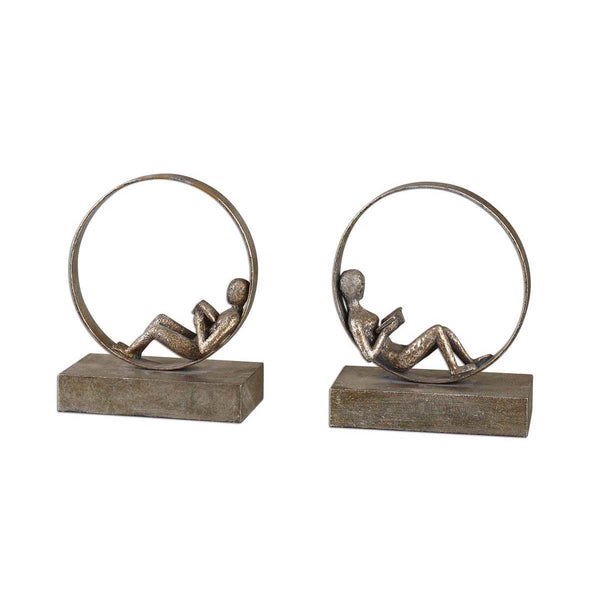 safavieh Uttermost Lounging Reader Antique Bookends Set/2