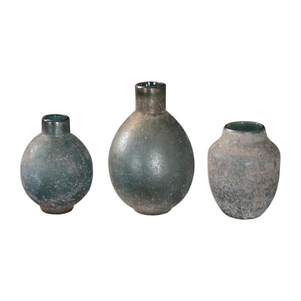safavieh Uttermost Mercede Weathered Blue-Green Vases S/3