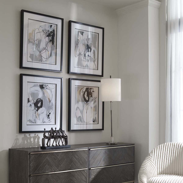Safavieh Uttermost Tangled Threads Abstract Framed Prints S/4