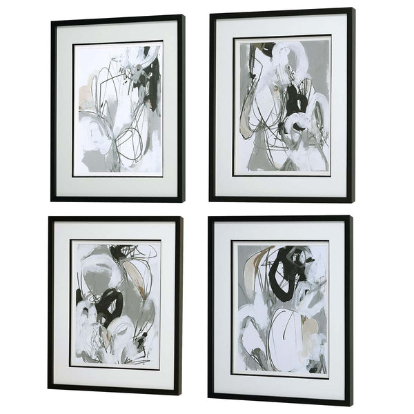 Safavieh Uttermost Tangled Threads Abstract Framed Prints S/4