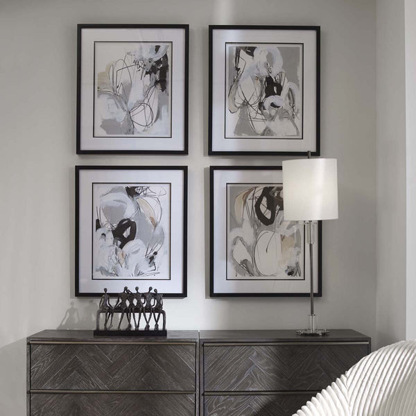 safavieh Uttermost Tangled Threads Abstract Framed Prints S/4
