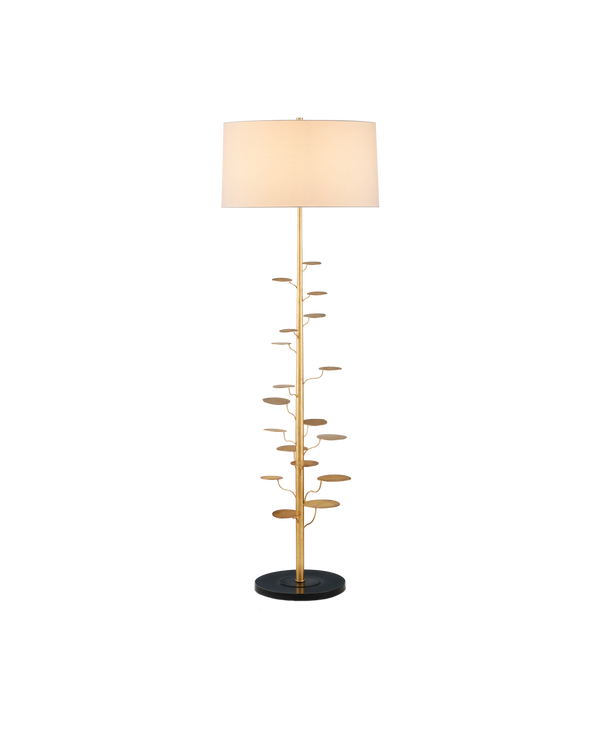 safavieh Vittoria Floor Lamp - Brass | Currey & Co - 8000-0161