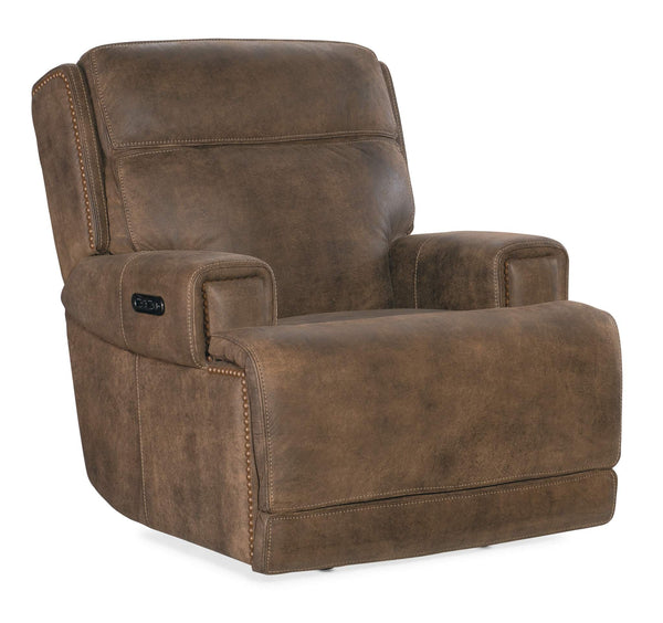 Safavieh Wheeler Power Recliner With Power Headrest - Brown | Hooker Furniture - SS762-PHZ1-085