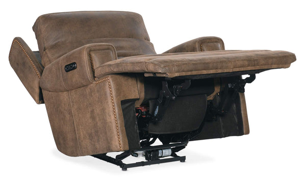 Safavieh Wheeler Power Recliner With Power Headrest - Brown | Hooker Furniture - SS762-PHZ1-085