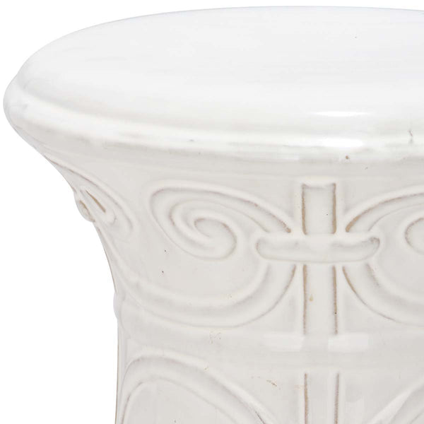 Safavieh White Imperial Scroll Garden Stool | Safavieh - ACS4521