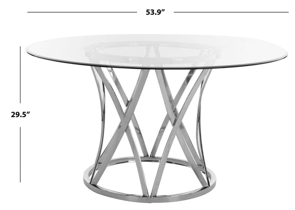 Safavieh Yuko 54" Round Glass Dining Table | Safavieh Couture - DUP1002