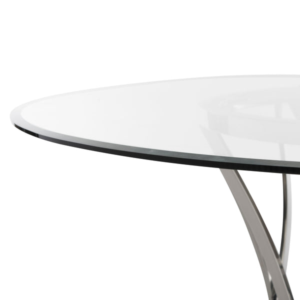 Safavieh Yuko 54" Round Glass Dining Table | Safavieh Couture - DUP1002