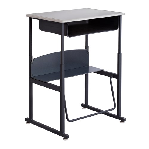 Safco AlphaBetter® Adjustable-Height Stand-Up Desk 28 X 20" Standard Top Book Box And Swinging Footrest Bar