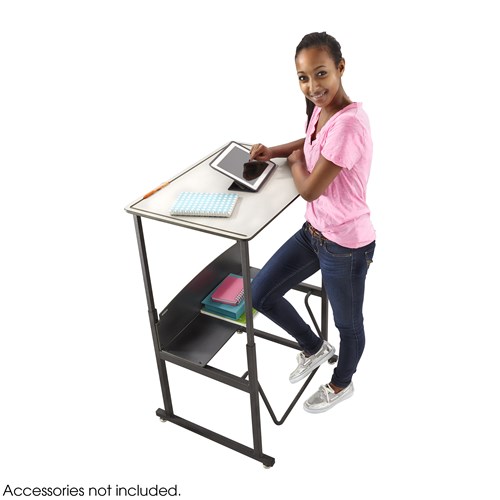 Safco AlphaBetter® Adjustable-Height Stand-Up Desk 28 X 20" Premium Or Dry Erase Top And Swinging Footrest Bar