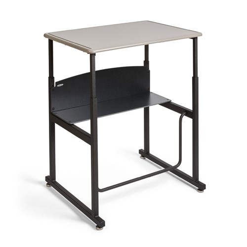 safco AlphaBetter® Adjustable-Height Stand-Up Desk 28 x 20" Standard Top and Swinging Footrest Bar