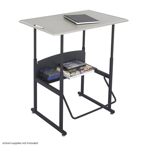 safco AlphaBetter® Adjustable-Height Stand-Up Desk 36 x 24" Standard Top and Swinging Footrest Bar