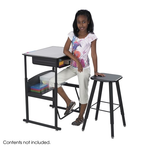 Safco AlphaBetter® Adjustable-Height Student Stool With Thermoplastic Seat And Tip-Resistant Base