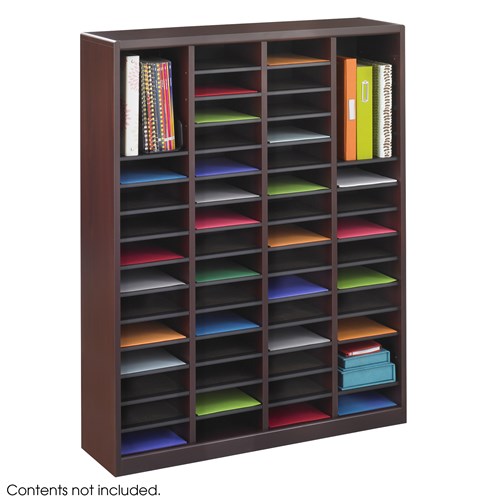 safco E-Z Stor® Wood Literature Organizer 60 Compartments