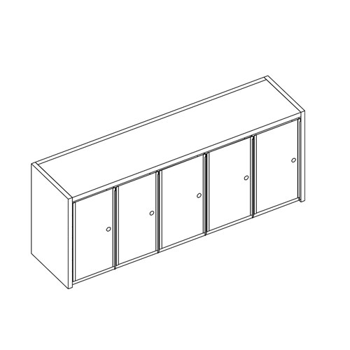 safco Mailflow Systems Sorter Closed Back; 35 Sorting Pockets 14”D with Locking Plexi Doors