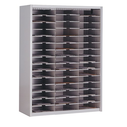 safco Mailflow Systems Sorter Closed Back; 45 Sorting Pockets 15”D without Plexi Doors