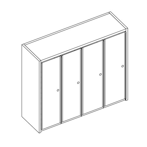 safco Mailflow Systems Sorter Closed Back; 48 Sorting Pockets 14”D with Locking Plexi Doors