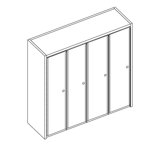 safco Mailflow Systems Sorter Closed Back; 60 Sorting Pockets 14”D with Locking Plexi Doors