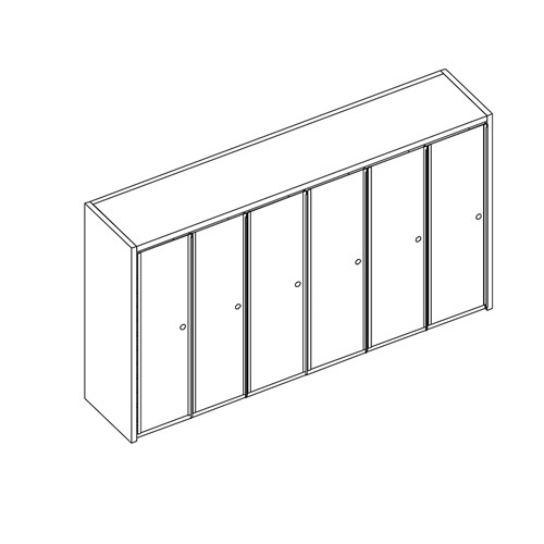 safco Mailflow Systems Sorter Closed Back; 72 Sorting Pockets 14”D with Locking Plexi Doors