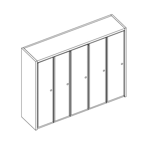 safco Mailflow Systems Sorter Closed Back; 75 Sorting Pockets 14”D with Locking Plexi Doors