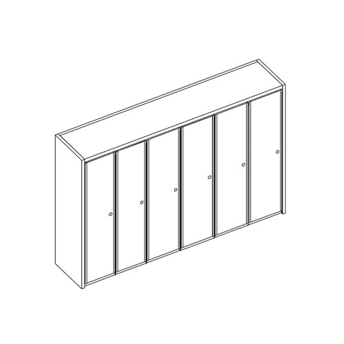 safco Mailflow Systems Sorter Closed Back; 90 Sorting Pockets 14”D with Locking Plexi Doors