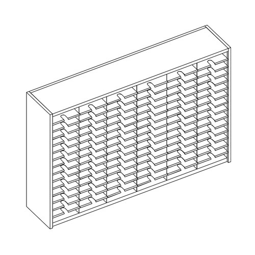 safco Mailflow Systems Sorter Closed Back; 90 Sorting Pockets 15”D without Plexi Doors