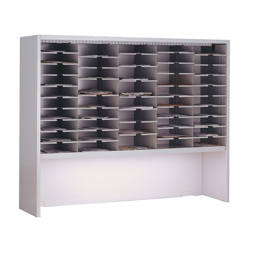 safco Mailflow Systems Sorter Closed Back w/ 15" Elevation; 50 Sorting Pockets 15”D without Plexi Doors