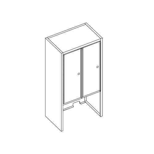 safco Mailflow Systems Sorter Closed Back w/ 15" Elevation; 20 Sorting Pockets 14”D with Locking Plexi Doors