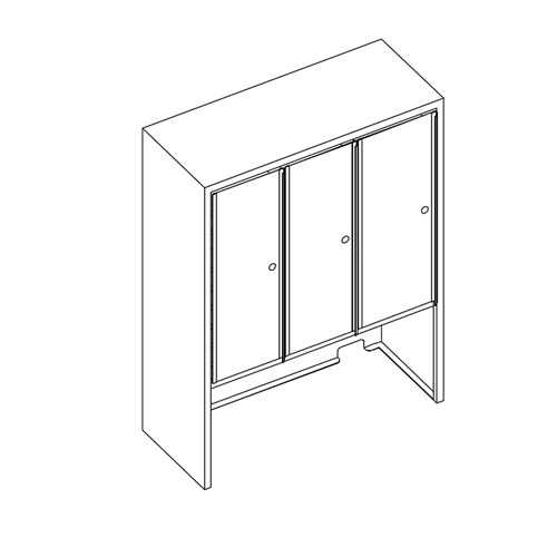 safco Mailflow Systems Sorter Closed Back w/ 15" Elevation; 20 Sorting Pockets 14”D with Locking Plexi Doors
