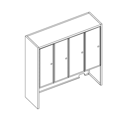 safco Mailflow Systems Sorter Closed Back w/ 15" Elevation; 40 Sorting Pockets 14”D with Locking Plexi Doors
